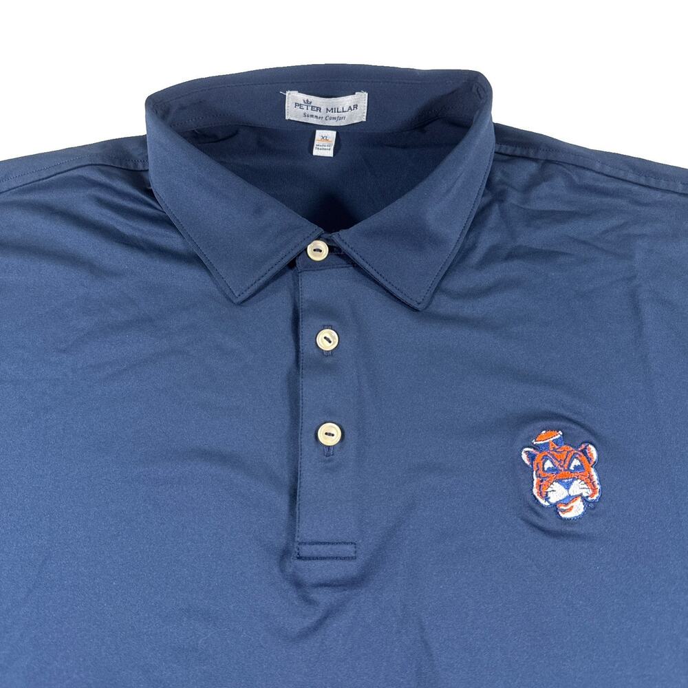 Peter Millar Summer Comfort Mens XL Auburn Tigers Retro Aubie Logo Navy NCAA